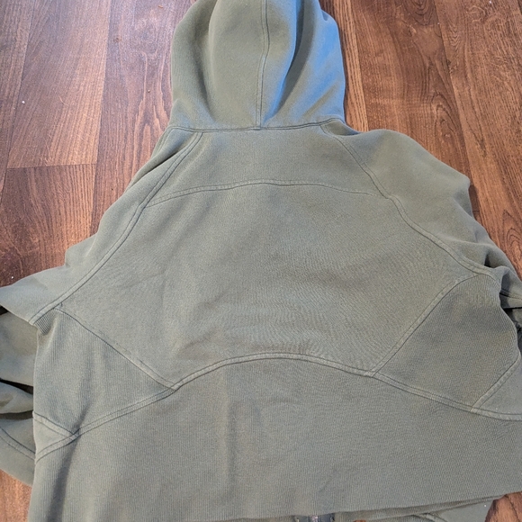 lululemon cropped scuba hoodie Full zip womens M/L sage green long sleeve hood - Picture 5 of 9